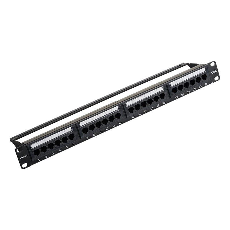VENTION 24-Port Cat6 Unshielded Patch Panel Black (KGCB0) (VENKGCB0)