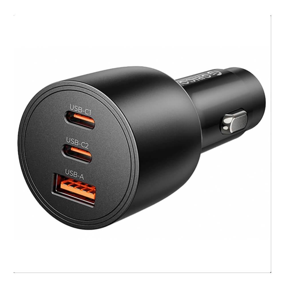 Зарядно за кола с 2xUSB-C и USB-A изходи с технология за бързо зареждане - Orico PowerLink Triple Fast Car Charger 165W (черен) | JAR Computers Зарядно за кола с 2xUSB-C и USB-A изходи с технология за бързо зареждане - Orico PowerLink Triple Fast Car Charger 165W (черен)
