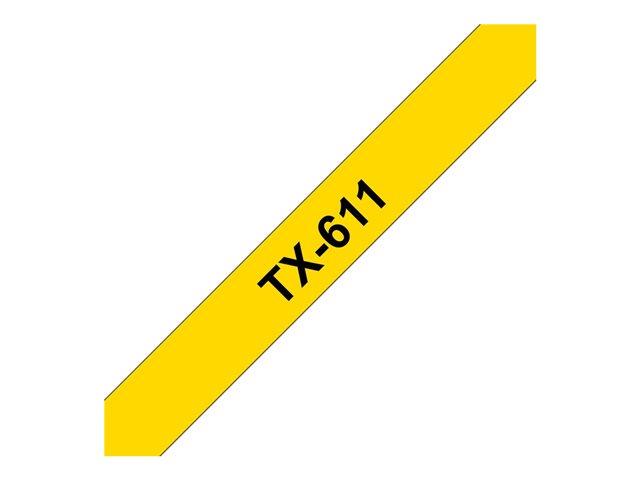 BROTHER P-Touch TX-611 black on yellow 6mm