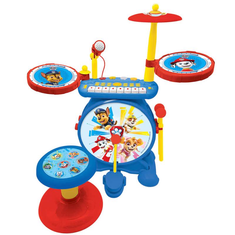 Детски барабан (играчка) за начинаещи - Lexibook Paw Patrol Electronic Luminous Drums Set with Seat (син) | JAR Computers Детски барабан (играчка) за начинаещи - Lexibook Paw Patrol Electronic Luminous Drums Set with Seat (син)