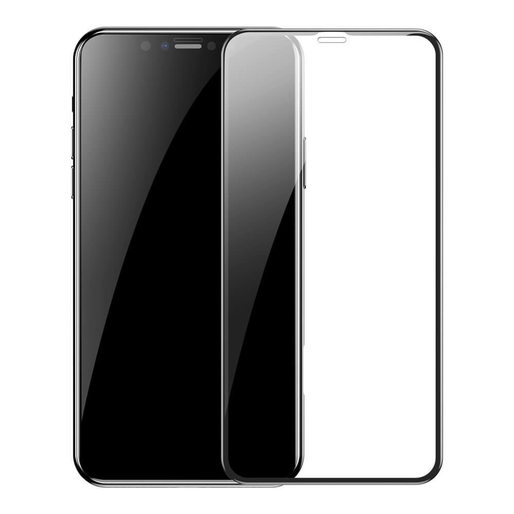 Калено стъклено защитно покритие за целия дисплей на iPhone 11 Pro, iPhone XS, iPhone X (прозрачен-черен) - Baseus Full Screen Tempered Glass (SGAPIPH58S-KC01) (2 броя) | JAR Computers Калено стъклено защитно покритие за целия дисплей на iPhone 11 Pro, iPhone XS, iPhone X (прозрачен-черен) - Baseus Full Screen Tempered Glass (SGAPIPH58S-KC01) (2 броя)