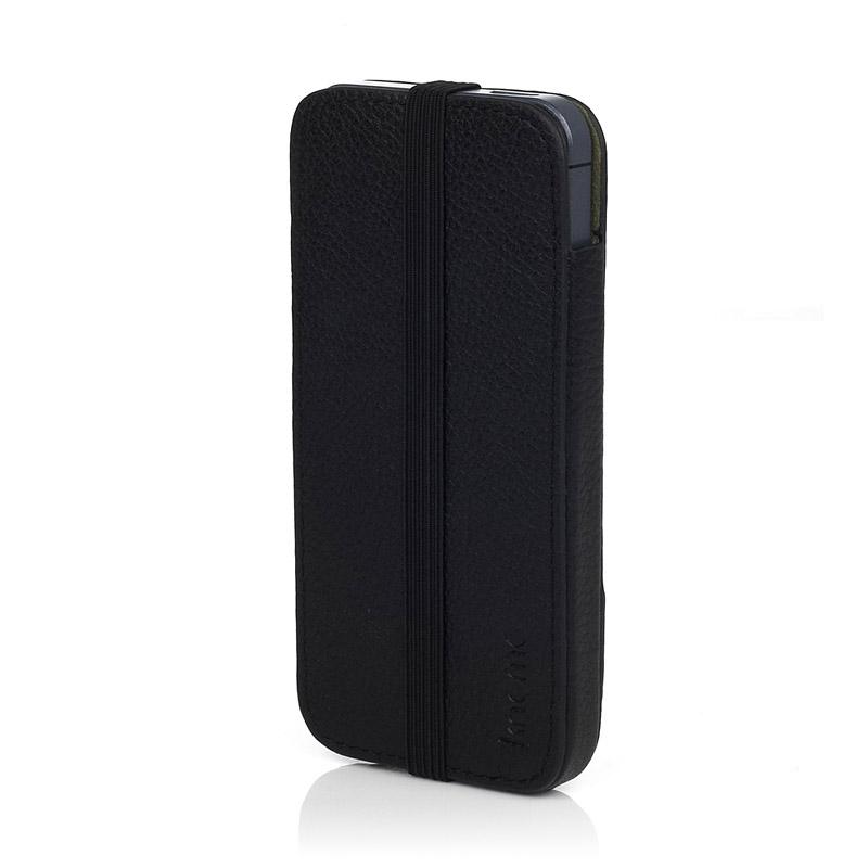Кожен калъф за iPhone 5, iPhone 5S, iPhone SE (естествена кожа, ръчна изработка) - черен - Knomo Leather Sleeve Elastic | JAR Computers Кожен калъф за iPhone 5, iPhone 5S, iPhone SE (естествена кожа, ръчна изработка) - черен - Knomo Leather Sleeve Elastic