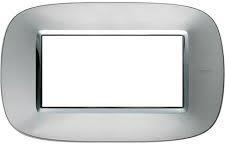 Рамка 4 мод. овална Aluminum monochrom Axolute Bticino | JAR Computers Рамка 4 мод. овална Aluminum monochrom Axolute Bticino