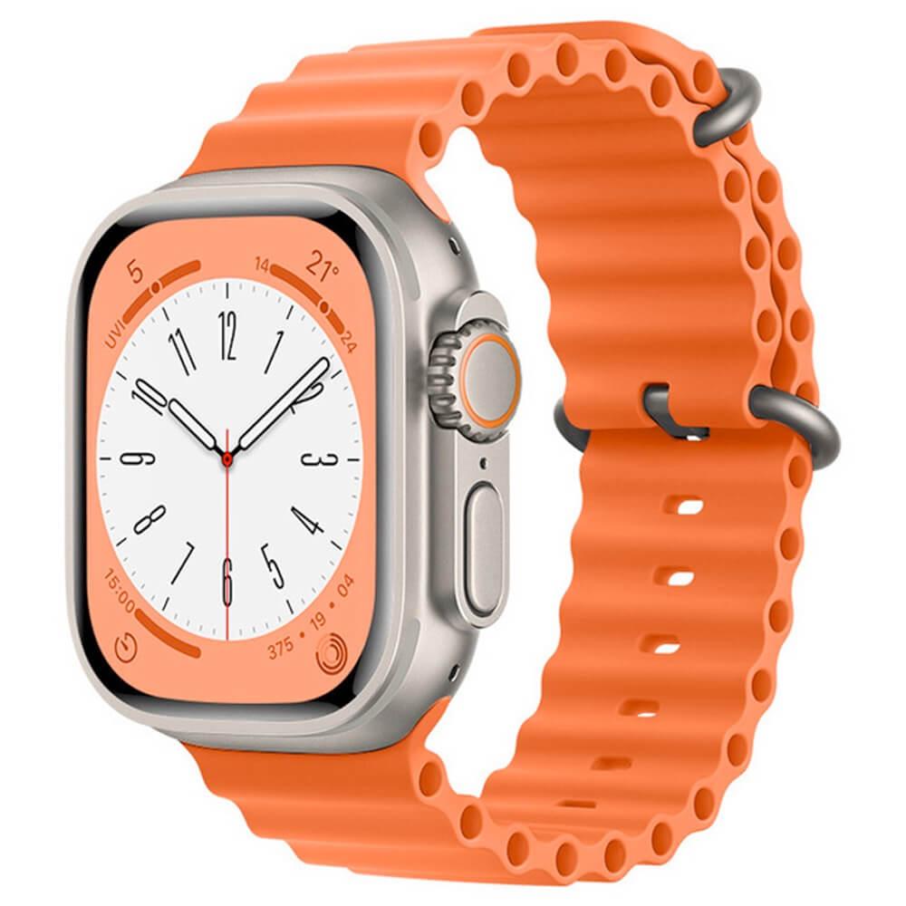 Силиконова каишка за Apple Watch 42мм, 44мм, 45мм, 46мм, Ultra, Ultra 2 49мм - Techsuit Watchband W038 (оранжев) | JAR Computers Силиконова каишка за Apple Watch 42мм, 44мм, 45мм, 46мм, Ultra, Ultra 2 49мм - Techsuit Watchband W038 (оранжев)