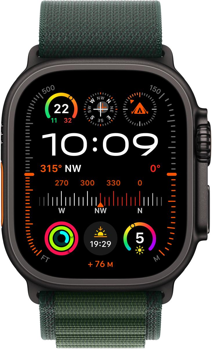 Смарт часовник Apple Wearable Watch Ultra 2 49mm Alpine / MX4R3FD/A Black on Green - PN MX4R3FD/A | JAR Computers Смарт часовник Apple Wearable Watch Ultra 2 49mm Alpine / MX4R3FD/A Black on Green - PN MX4R3FD/A