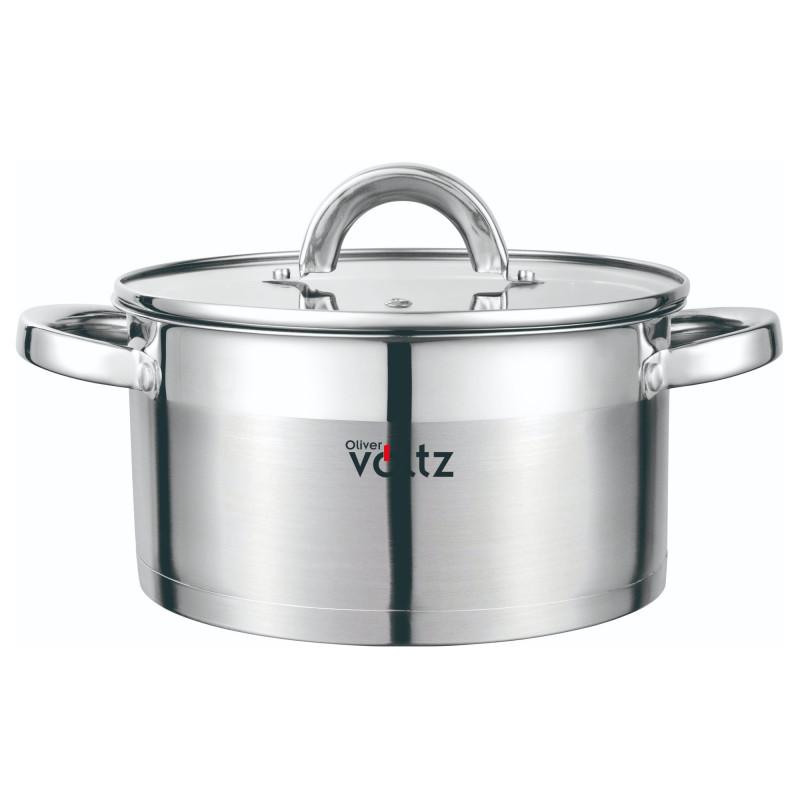 Тенджера Oliver Voltz OV51210S20, 3.6 л, 20x11.5 см, Мерителна скала, Дебело дъно, Индукция, Инокс