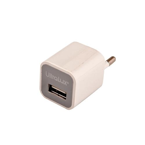 Универсално USB захранване за ел. мрежа за смартфони - Ultralux USB 1A Charger (бял-сив) | JAR Computers Универсално USB захранване за ел. мрежа за смартфони - Ultralux USB 1A Charger (бял-сив)