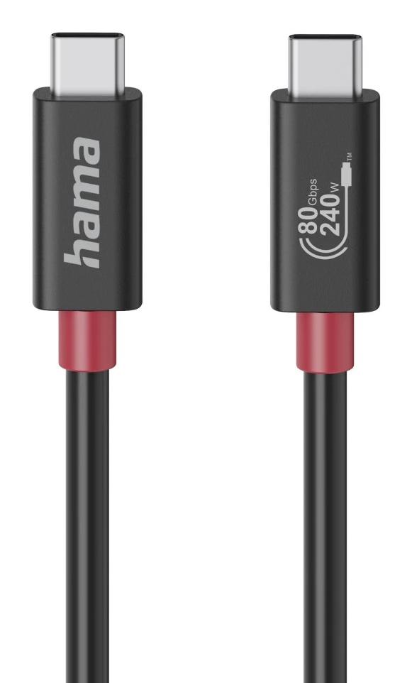 Hama 00200799 USB кабел USB4 Gen 4x2 1 м USB C 80000 Гбит/с 240 W Черен | JAR Computers Hama 00200799 USB кабел USB4 Gen 4x2 1 м USB C 80000 Гбит/с 240 W Черен
