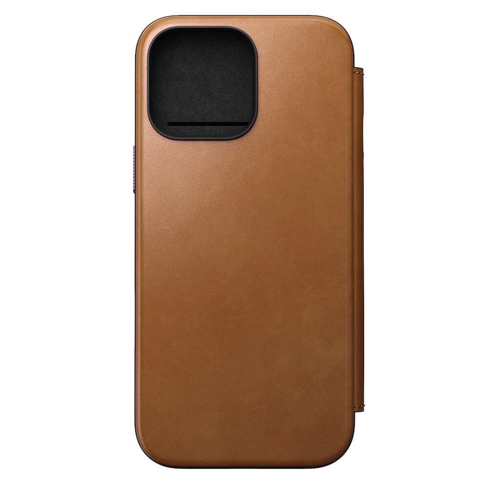 Кожен калъф (естествена кожа), тип портфейл с MagSafe за iPhone 16 Pro Max - Nomad Modern Leather Folio MagSafe Case (светлокафяв) | JAR Computers Кожен калъф (естествена кожа), тип портфейл с MagSafe за iPhone 16 Pro Max - Nomad Modern Leather Folio MagSafe Case (светлокафяв)
