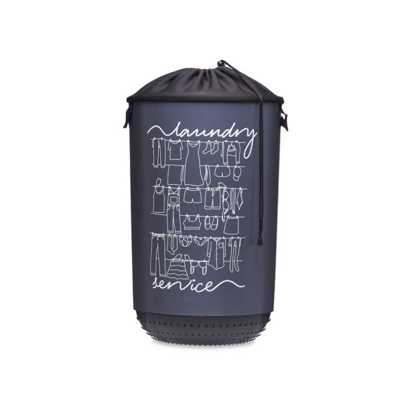Кош за пране Kipit, пластмасов, с капак, 40 L, тъмен