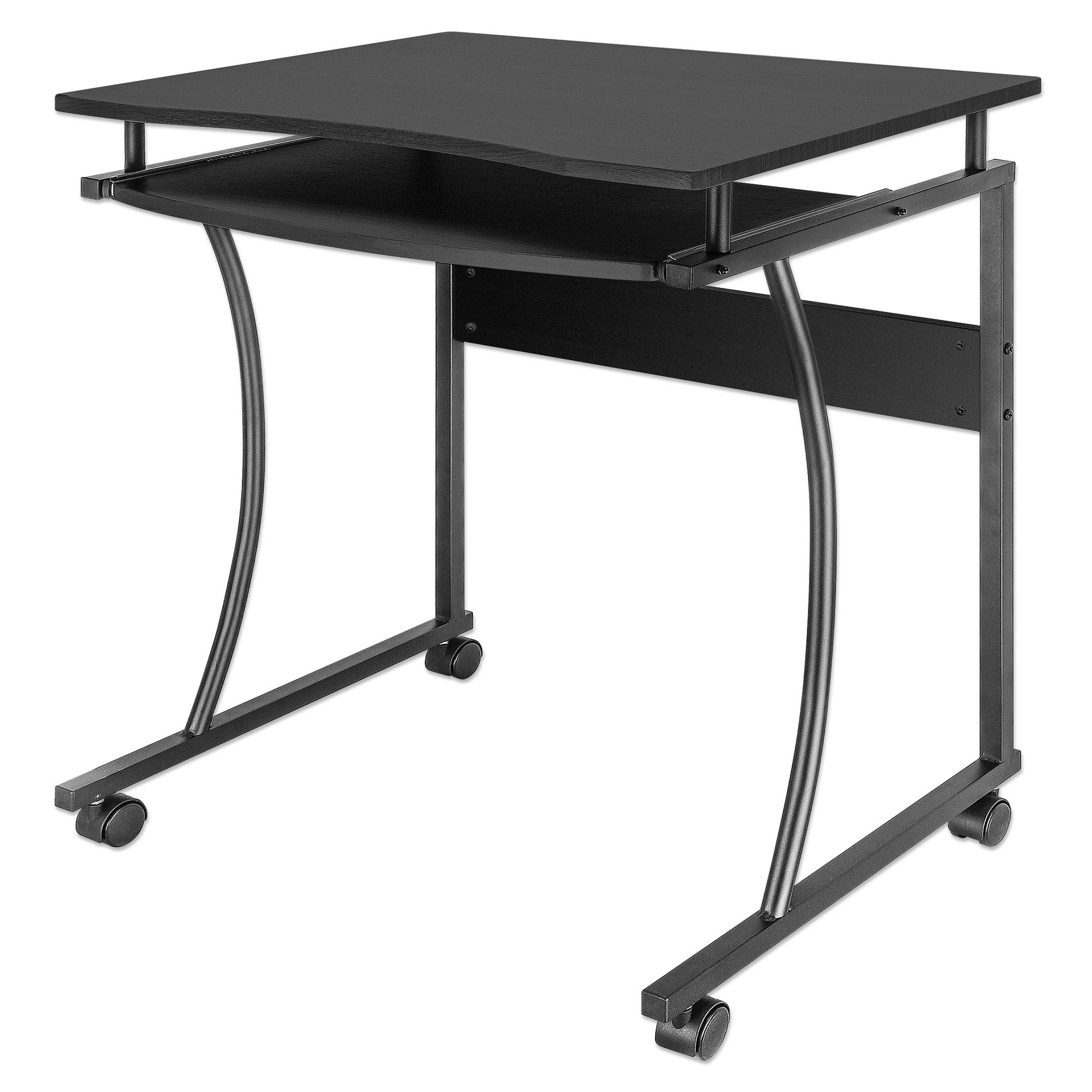 Manhattan 425131 :: Компактно бюро с плъзгаща се поставка за клавиатура, черно