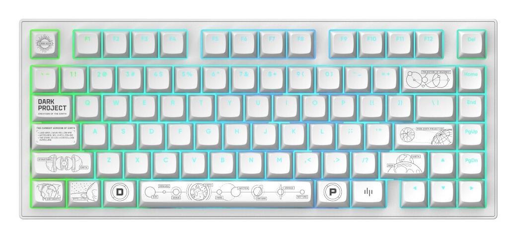 Механична клавиатура Dark Project - ALU81A Terra Nova, безжична, G3MS Moonstone, RGB, бяла | JAR Computers Механична клавиатура Dark Project - ALU81A Terra Nova, безжична, G3MS Moonstone, RGB, бяла