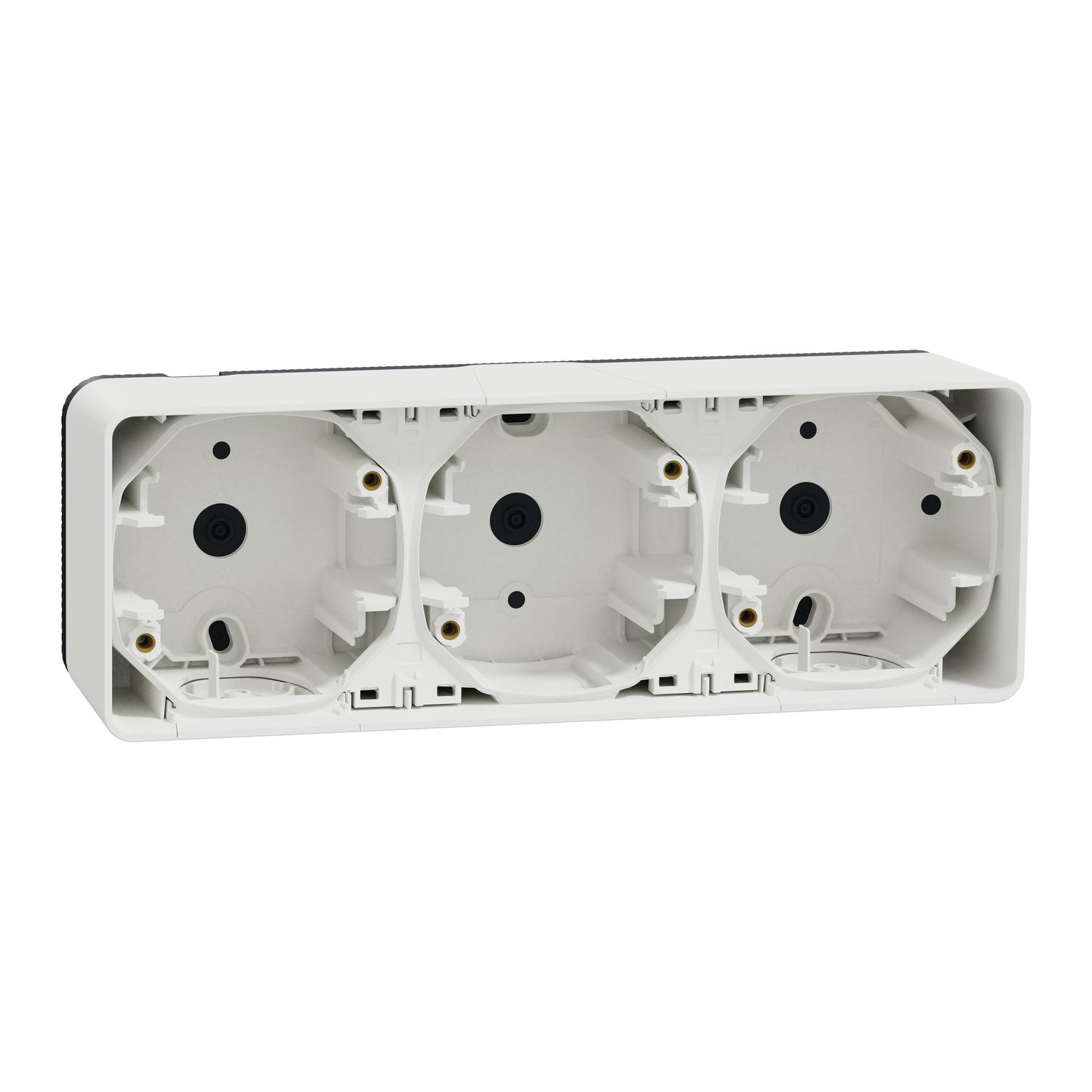 Рамка 3x Бял, хоризонтална, за открит монтаж IP55 - SCHNEIDER ELECTRIC Mureva Styl MUR39913 | JAR Computers Рамка 3x Бял, хоризонтална, за открит монтаж IP55 - SCHNEIDER ELECTRIC Mureva Styl MUR39913