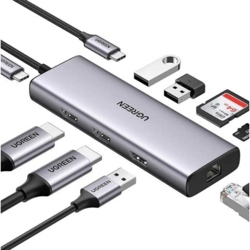 Ugreen CM498 USB-C Hub 3x USB HDMI VGA RJ45 SD/TF PD 100W (15375) (UGR15375) | JAR Computers Ugreen CM498 USB-C Hub 3x USB HDMI VGA RJ45 SD/TF PD 100W (15375) (UGR15375)