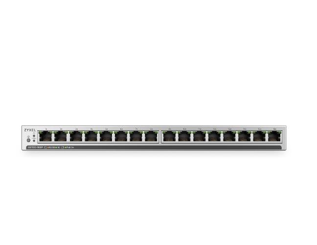ZyXEL GS1100-16EPS Slimline Unmanaged + PoE+ 135W 16 port Gigabit Unmanaged + Switch | JAR Computers ZyXEL GS1100-16EPS Slimline Unmanaged + PoE+ 135W 16 port Gigabit Unmanaged + Switch
