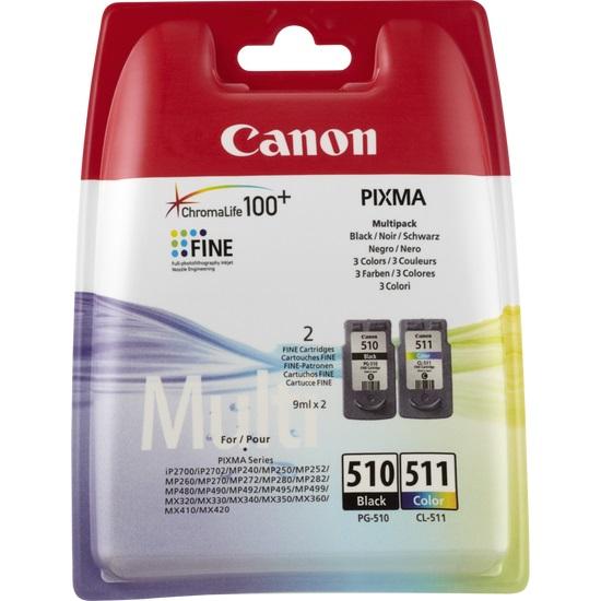 Canon PG-510 / CL-511 глава и патрон за мастиленоструен принтер 2 броя Оригинал Черен, Синьо-зелен, Пурпурен, Жълт | JAR Computers Canon PG-510 / CL-511 глава и патрон за мастиленоструен принтер 2 броя Оригинал Черен, Синьо-зелен, Пурпурен, Жълт