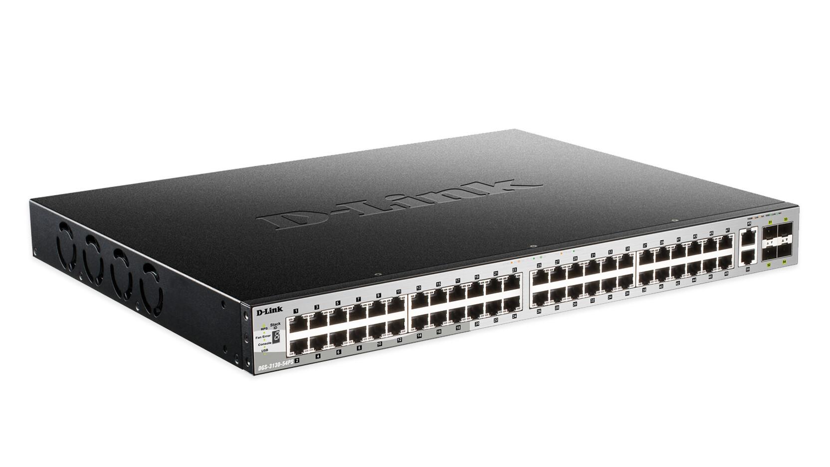 D-Link DGS-3130-54PS Управляем L3 Gigabit Ethernet (10/100/1000) Захранване по Ethernet (PoE) Черен, Сив | JAR Computers D-Link DGS-3130-54PS Управляем L3 Gigabit Ethernet (10/100/1000) Захранване по Ethernet (PoE) Черен, Сив