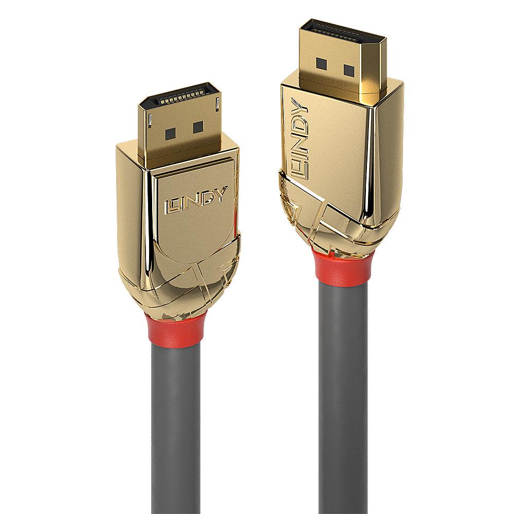 LINDY LNY-36292 :: DisplayPort 1.4 кабел, M/M, Gold Line, сив, 2.0 м | JAR Computers LINDY LNY-36292 :: DisplayPort 1.4 кабел, M/M, Gold Line, сив, 2.0 м