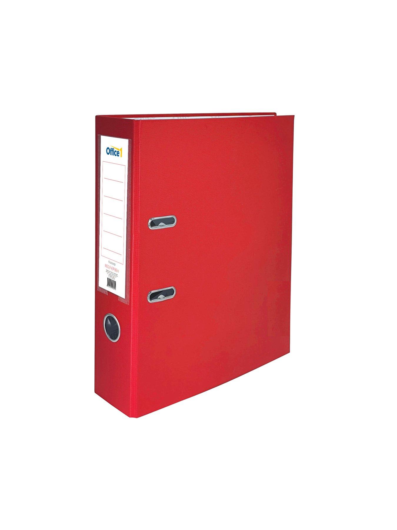 Office 1 Класьор, 8 cm, PP, без метален кант, червен | JAR Computers Office 1 Класьор, 8 cm, PP, без метален кант, червен