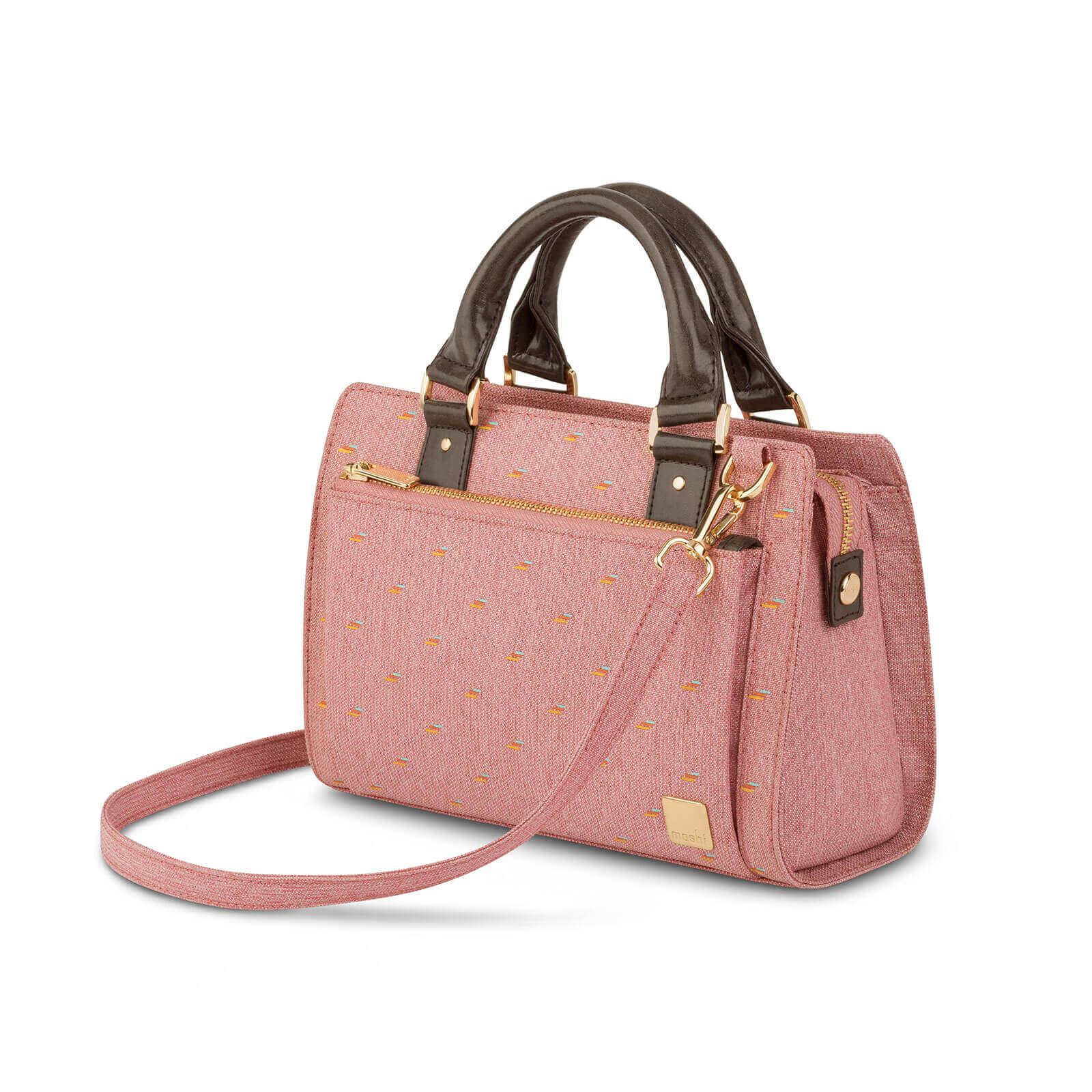 Стилна и луксозна чанта с отделение за таблети до 8 инча (розов) - Moshi Lula Lightweight Nano Crossbody Bag | JAR Computers Стилна и луксозна чанта с отделение за таблети до 8 инча (розов) - Moshi Lula Lightweight Nano Crossbody Bag