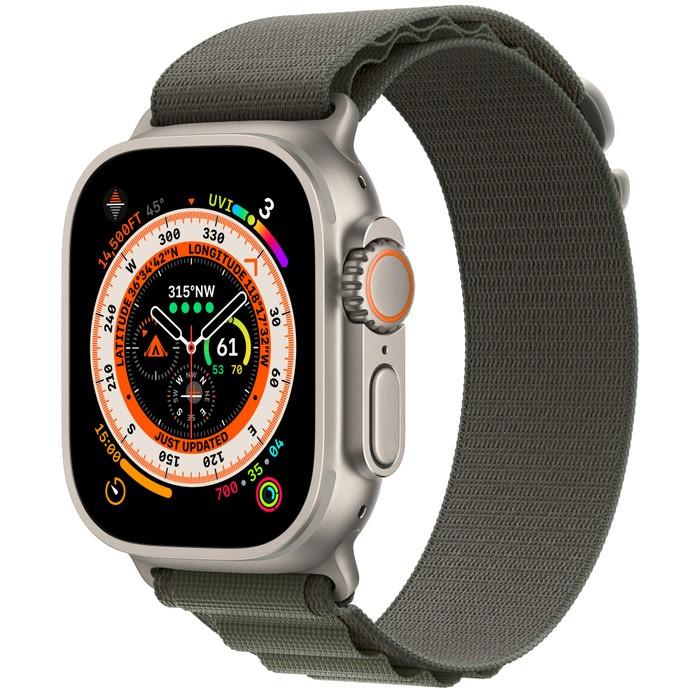 Умен часовник от Apple - Apple Watch Ultra Cellular, 49mm Titanium Case with Green Alpine Loop Small | JAR Computers Умен часовник от Apple - Apple Watch Ultra Cellular, 49mm Titanium Case with Green Alpine Loop Small