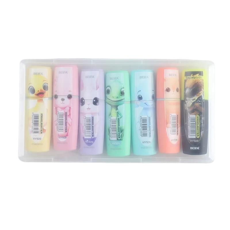 Beifa Текст маркер HY509A, 6 пастелни цвята, 7 броя