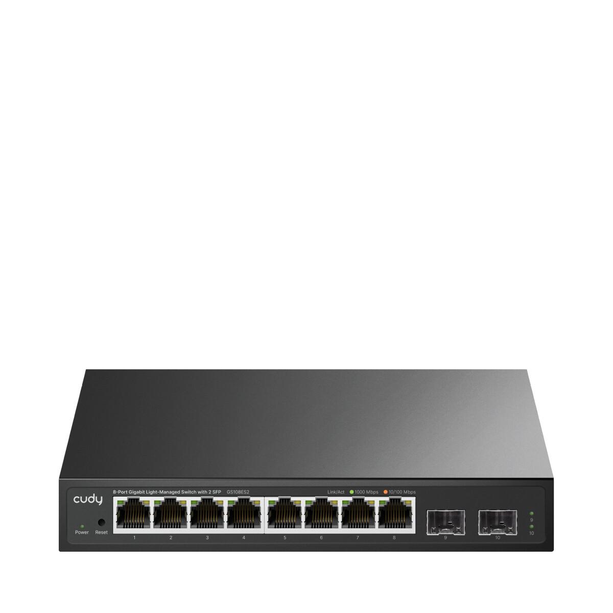 Cudy 8-Port Gigabit Easy-Managed Switch with 2 SFP, GS108ES2 1.0 Управляем L2 Gigabit Ethernet (10/100/1000) Черен | JAR Computers Cudy 8-Port Gigabit Easy-Managed Switch with 2 SFP, GS108ES2 1.0 Управляем L2 Gigabit Ethernet (10/100/1000) Черен