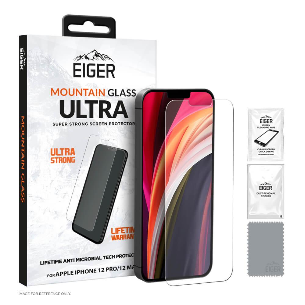 Калено стъклено защитно покритие за дисплея на iPhone 12, iPhone 12 Pro - Eiger Mountain Glass Ultra Tempered Glass Screen Protector (прозрачен) | JAR Computers Калено стъклено защитно покритие за дисплея на iPhone 12, iPhone 12 Pro - Eiger Mountain Glass Ultra Tempered Glass Screen Protector (прозрачен)