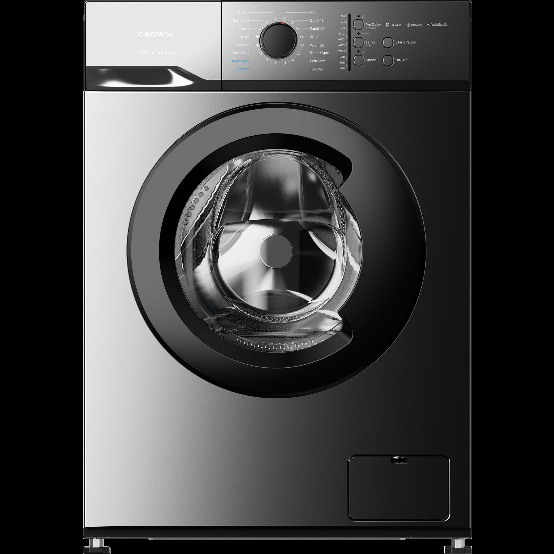 Пералня Crown CWM6100DIX , 1000 об./мин., 6.00 kg, A , Inox