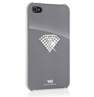 Дизайнерски кейс за iPhone 4 с кристали на Сваровски - White Diamonds Rainbow (сив) | JAR Computers Дизайнерски кейс за iPhone 4 с кристали на Сваровски - White Diamonds Rainbow (сив)