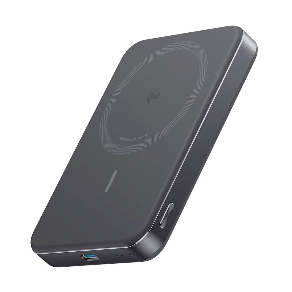 Anker MagGo Qi2 Slim Magnetic Wireless Charging Power Bank 10000 mAh 15W - преносима външна батерия с USB-C порт и безжично зареждане с MagSafe (черен)