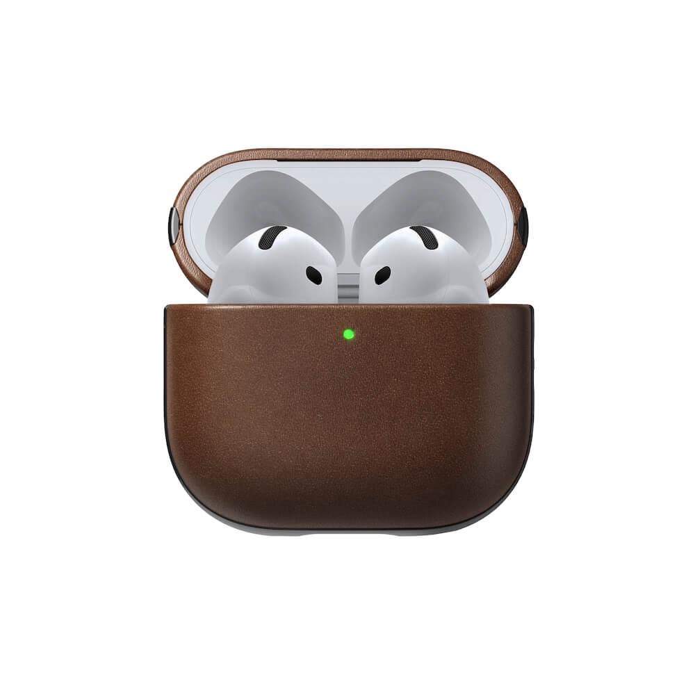 Кожен (естествена кожа) кейс за Apple Airpods 4 - Nomad Modern Leather Case (тъмнокафяв) | JAR Computers Кожен (естествена кожа) кейс за Apple Airpods 4 - Nomad Modern Leather Case (тъмнокафяв)