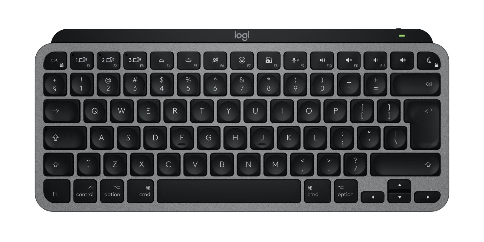 Logitech Master MX Keys Mini For Mac клавиатура В къщи/В офис Блутут QWERTY Американски международен език Черен, Сив