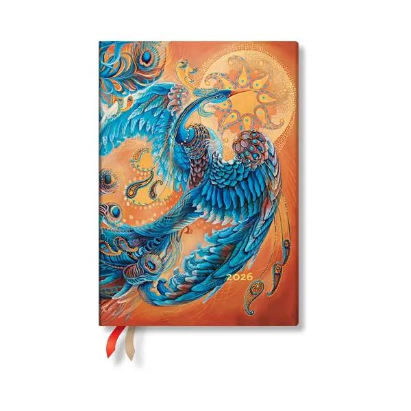 Paperblanks Планер Sirebird, Midi, хоризонтален, мека корица, 88 листа, за 2026 година