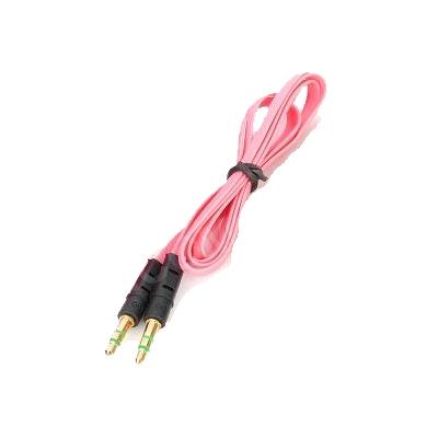 Плосък 3.5 mm към 3.5 mm стерео аудио кабел - Flat Audio Cable (розов) | JAR Computers Плосък 3.5 mm към 3.5 mm стерео аудио кабел - Flat Audio Cable (розов)
