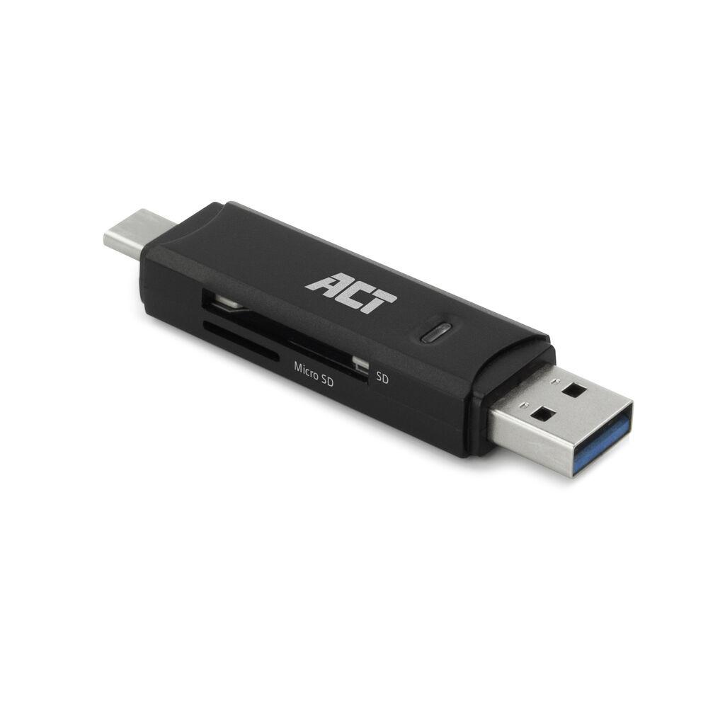 ACT AC6375 USB-C/USB-A 3.0 четец за карти (SD/SDHC/SDXC/MicroSD) | JAR Computers ACT AC6375 USB-C/USB-A 3.0 четец за карти (SD/SDHC/SDXC/MicroSD)