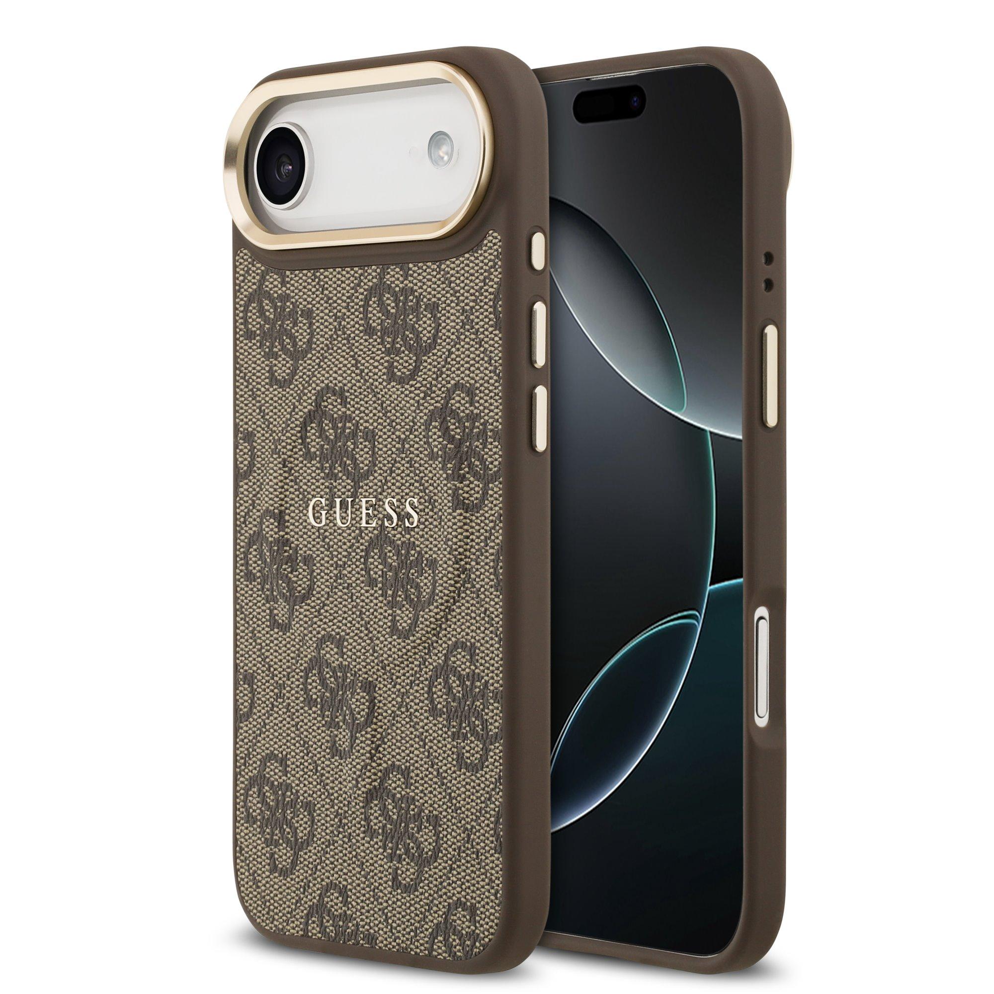 GUESS Калъф Apple iPhone 17 Air, PU Leather 4G Gold Frame MagSafe, кафяв - GUHMP17MP4MSEGCW | JAR Computers GUESS Калъф Apple iPhone 17 Air, PU Leather 4G Gold Frame MagSafe, кафяв - GUHMP17MP4MSEGCW
