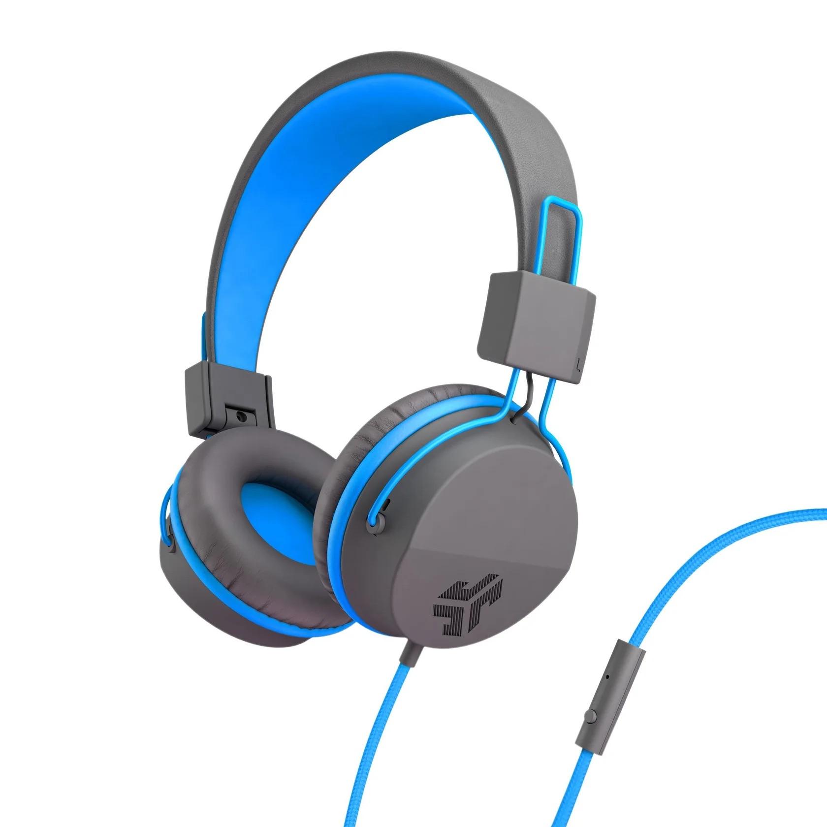 JLAB JBuddies Studio Kids Wired Headphones - Grey/Blue | JAR Computers JLAB JBuddies Studio Kids Wired Headphones - Grey/Blue