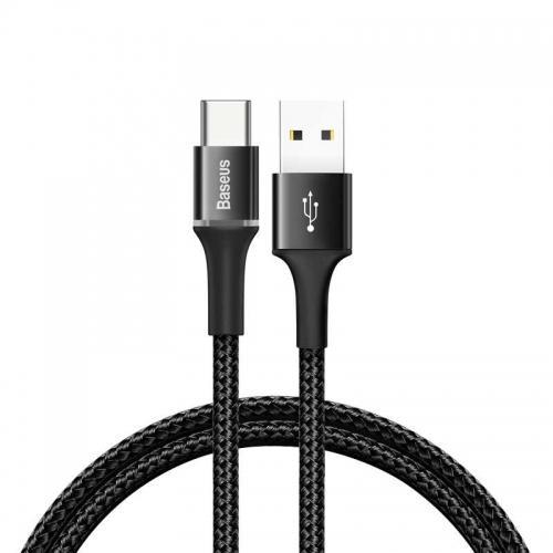 Кабел с въжена оплетка за устройства с USB-C порт (50 см) - Baseus Halo USB-C Cable (черен) | JAR Computers Кабел с въжена оплетка за устройства с USB-C порт (50 см) - Baseus Halo USB-C Cable (черен)
