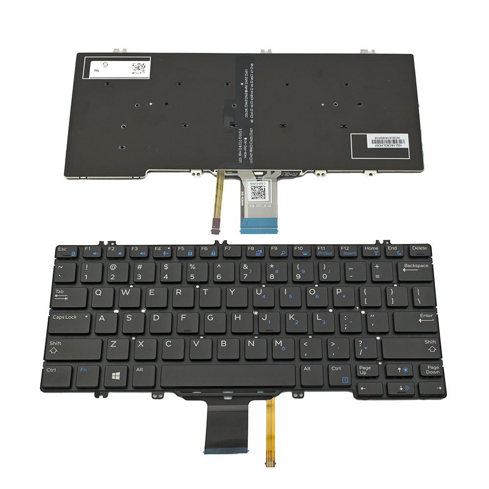 Клавиатура за лаптоп Dell Latitude 5280 5289 5290 7280 7380 13 7380 E7380 Черна Без Рамка (Малък Ентър) с Подсветка / Black Whithout Frame US With Backlit | JAR Computers Клавиатура за лаптоп Dell Latitude 5280 5289 5290 7280 7380 13 7380 E7380 Черна Без Рамка (Малък Ентър) с Подсветка / Black Whithout Frame US With Backlit