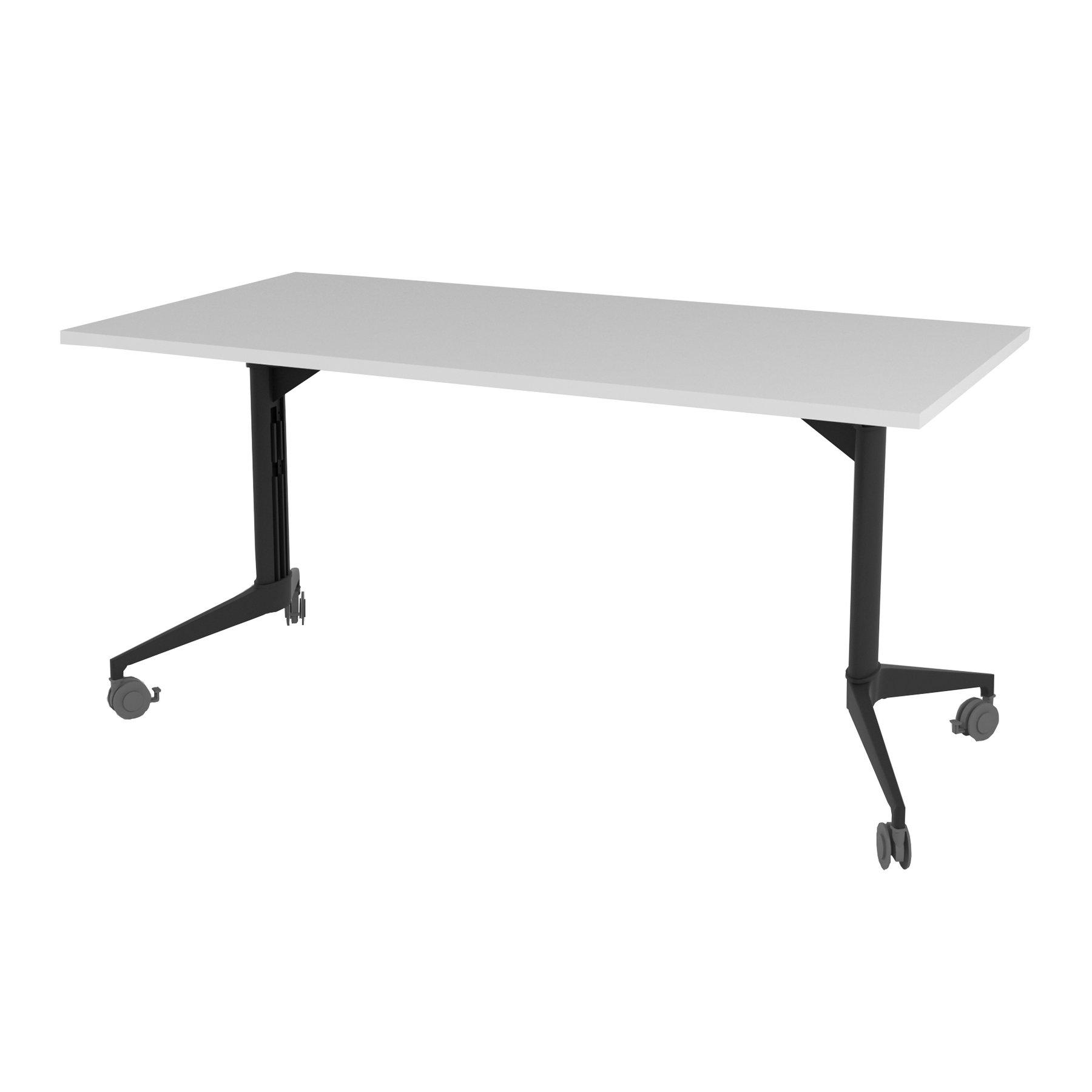 Конферентна маса RFG Flip, 160 x 80 x 74 cm, мобилна, сгъваема, правоъгълен плот, ПДЧ 25 mm, бял, черни метални крака | JAR Computers Конферентна маса RFG Flip, 160 x 80 x 74 cm, мобилна, сгъваема, правоъгълен плот, ПДЧ 25 mm, бял, черни метални крака