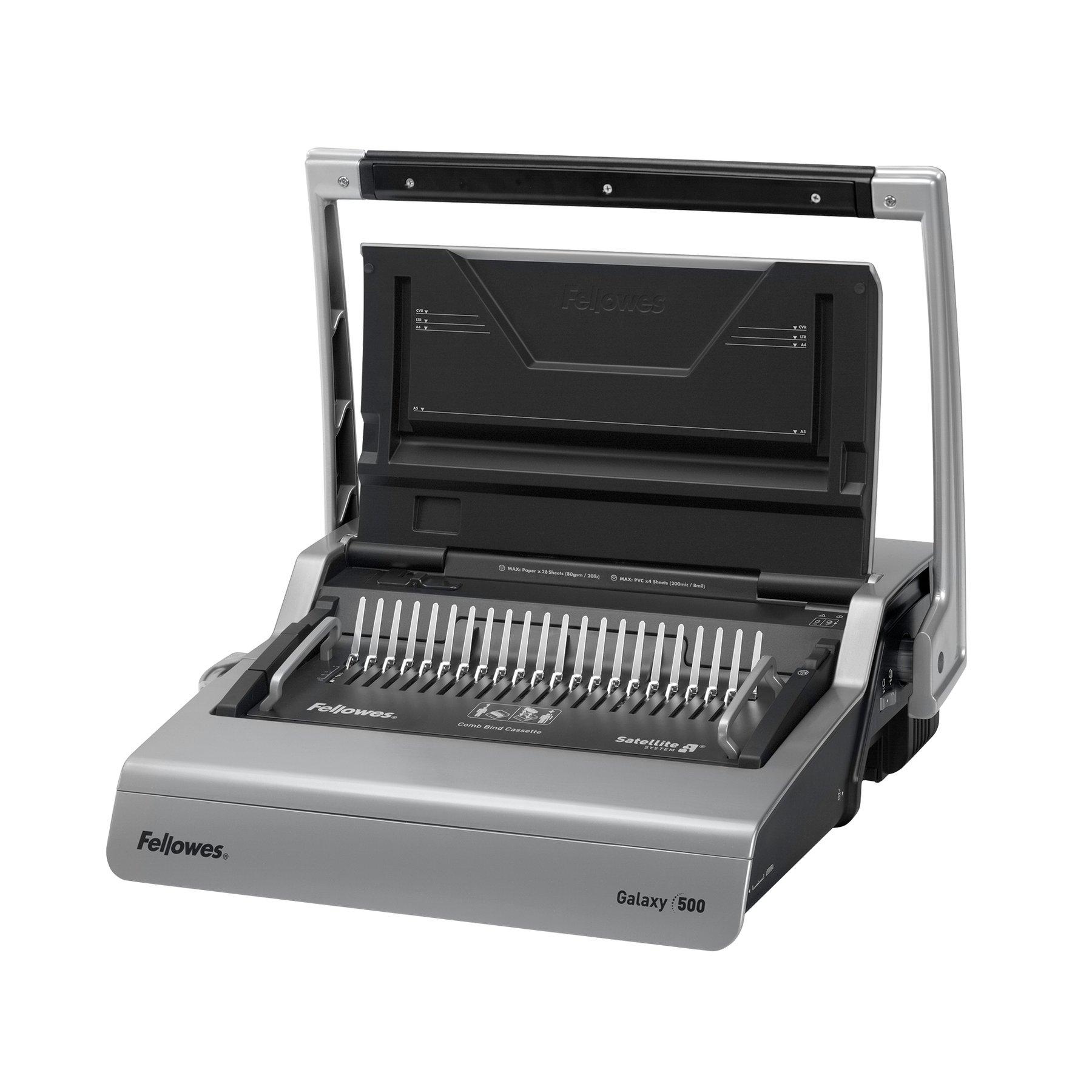 Машина за подвързване Fellowes Galaxy, ръчна, с пластмасова спирала, A4, до 500 листа | JAR Computers Машина за подвързване Fellowes Galaxy, ръчна, с пластмасова спирала, A4, до 500 листа