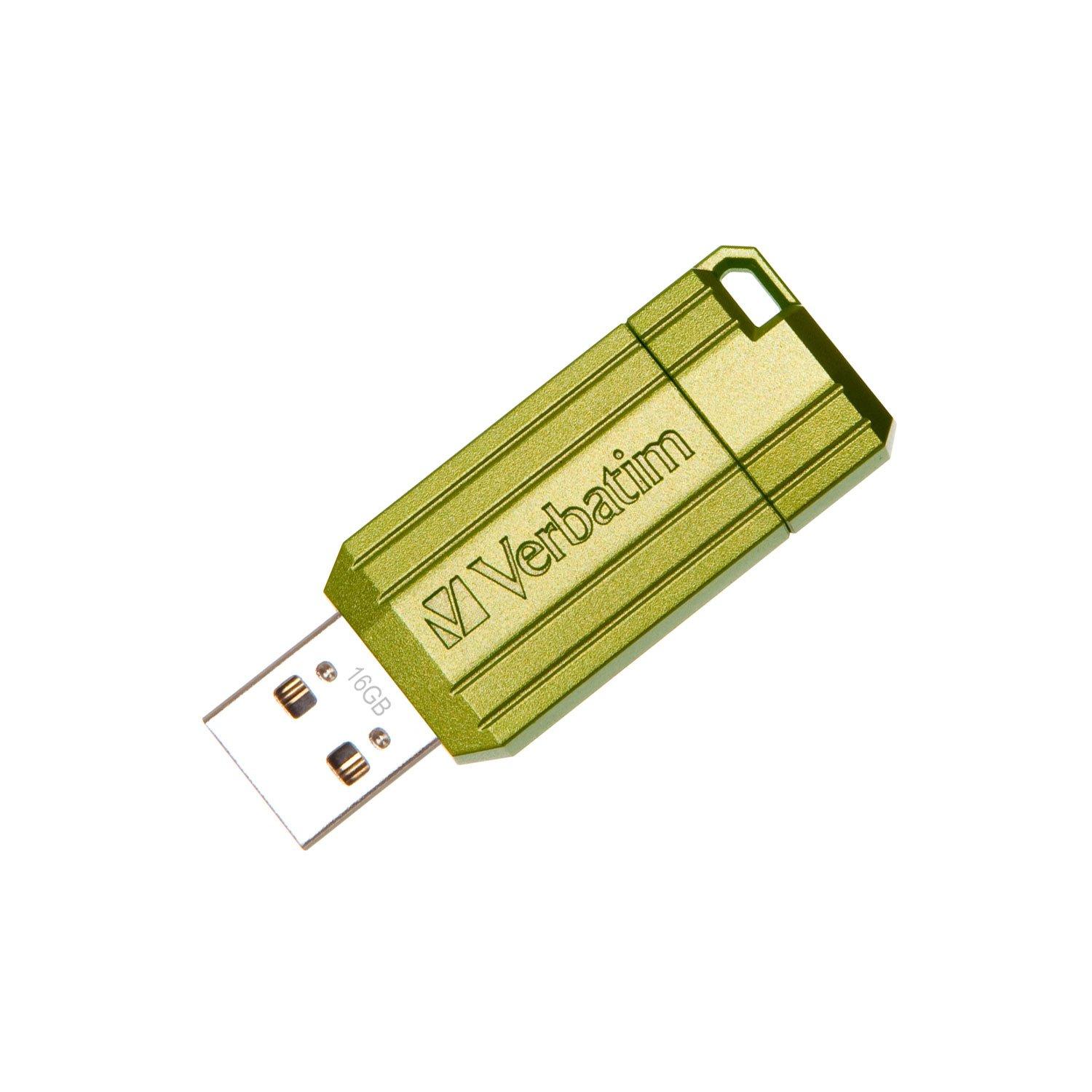 USB флаш памет Verbatim Pinstripe, USB 2.0, 16 GB, зелена