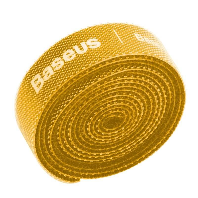 Велкро лента за организиране на кабели (100 см) - Baseus Rainbow Circle Velcro Strap (жълт) | JAR Computers Велкро лента за организиране на кабели (100 см) - Baseus Rainbow Circle Velcro Strap (жълт)