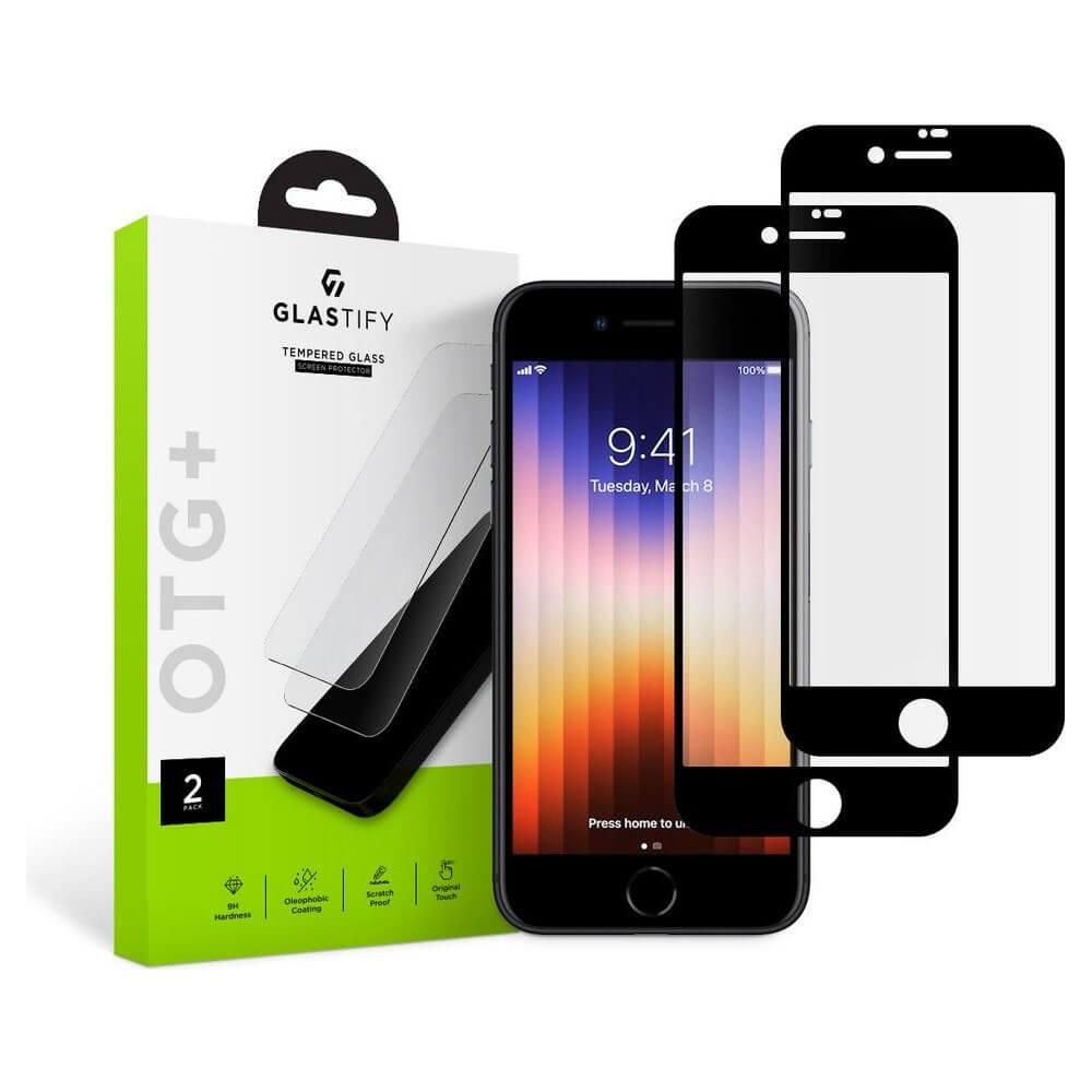 2 броя калени стъклени защитни покрития за iPhone SE (2022), iPhone SE (2020), iPhone 8, iPhone 7 - Glastify OTG Plus 2.5D Tempered Glass 2 Pack (черен-прозрачен) | JAR Computers 2 броя калени стъклени защитни покрития за iPhone SE (2022), iPhone SE (2020), iPhone 8, iPhone 7 - Glastify OTG Plus 2.5D Tempered Glass 2 Pack (черен-прозрачен)