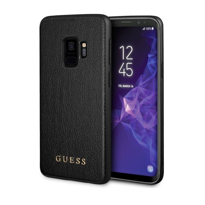 Дизайнерски кожен кейс за Samsung Galaxy S9 - Guess Iridescent Leather Hard Case (черен) | JAR Computers Дизайнерски кожен кейс за Samsung Galaxy S9 - Guess Iridescent Leather Hard Case (черен)