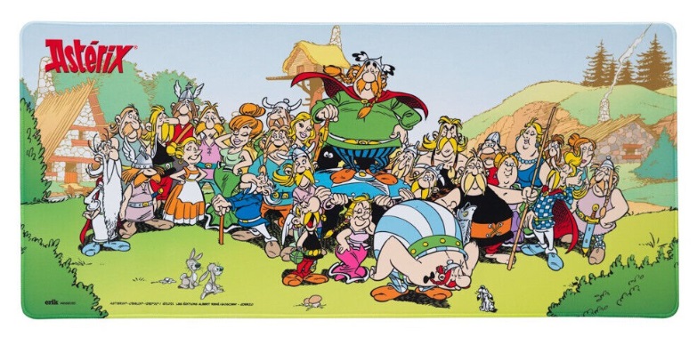 Гейминг подложка за мишка Erik - Asterix, XL, мека, многоцветна