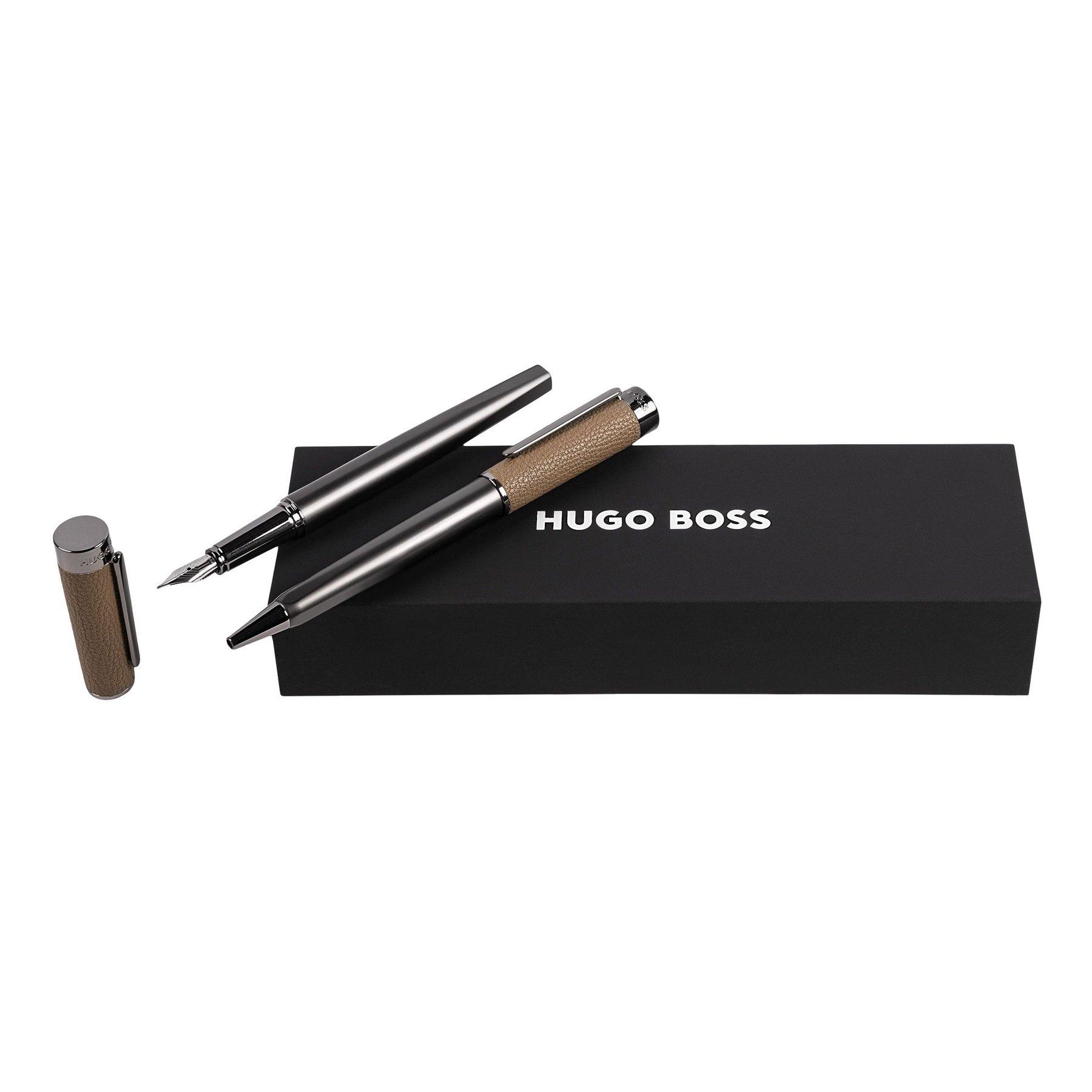 Hugo Boss Комплект химикалка и писалка Corium, в кутия, карамел | JAR Computers Hugo Boss Комплект химикалка и писалка Corium, в кутия, карамел