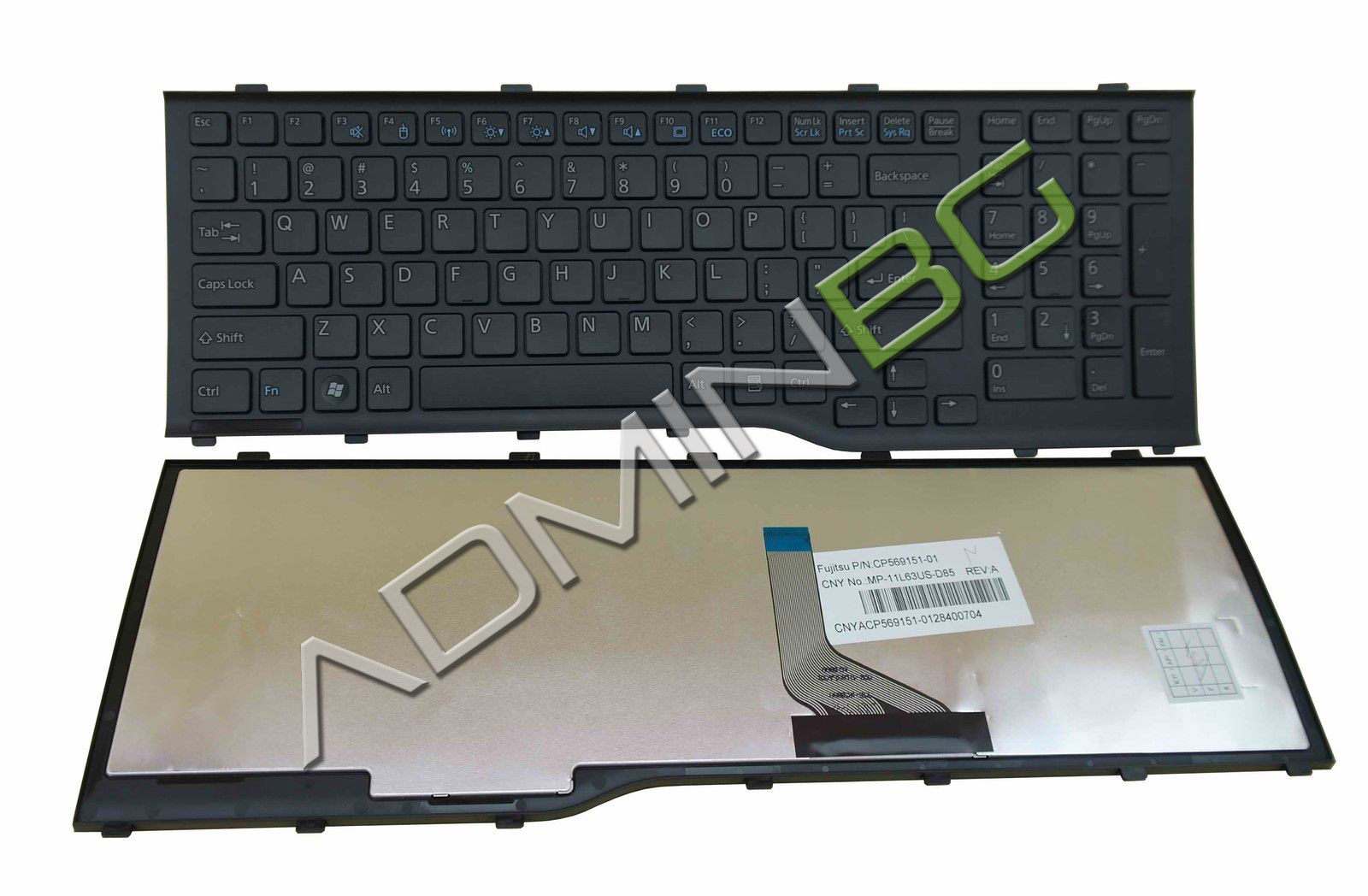 Клавиатура за Fujitsu LifeBook AH532 A532 N532 NH532 Black Frame Black US/UK с Кирилица | JAR Computers Клавиатура за Fujitsu LifeBook AH532 A532 N532 NH532 Black Frame Black US/UK с Кирилица