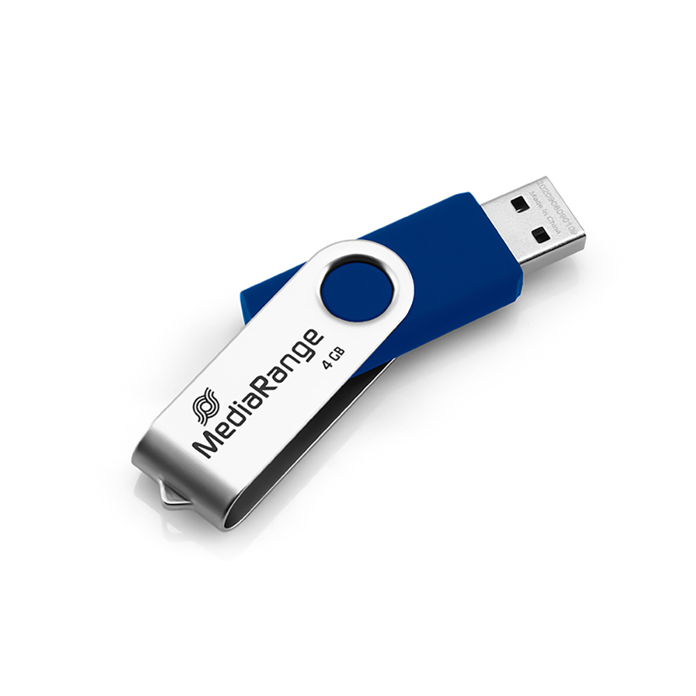 MediaRange USB flash drive, 4GB, blue/silver (MR907-BLUE) | JAR Computers MediaRange USB flash drive, 4GB, blue/silver (MR907-BLUE)
